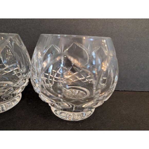 Set Of 2 Vintage Crystal Cut Glass Round Candle Holders 3.5" Tall Decorative - Picture 2 of 6